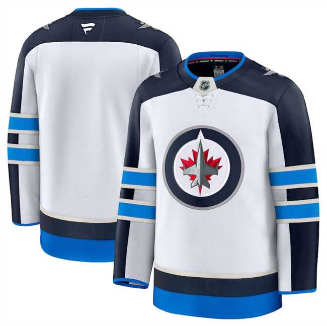 Mens Winnipeg Jets Blank White 2024-25 Away Stitched Hockey Jersey Dzhi->->NHL Jersey